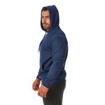 Blusa de Frio Masculina Azul Marinho Moletom Canguru com Capuz 