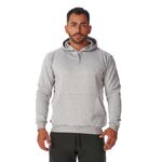 Blusa de Frio Masculina Cinza Moletom Canguru com Capuz 