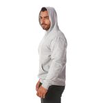 Blusa de Frio Masculina Cinza Moletom Canguru com Capuz 