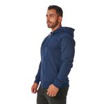Moletom Masculino Azul Marinho com Zíper e Bolso Canguru 