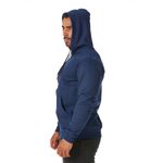 Moletom Masculino Azul Marinho com Zíper e Bolso Canguru 