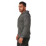 Moletom Masculino Cinza Escuro com Zíper e Bolso Canguru 