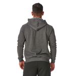Moletom Masculino Cinza Escuro com Zíper e Bolso Canguru 