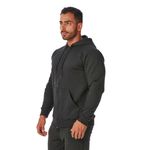 Moletom Masculino Preto com Zíper e Bolso Canguru 