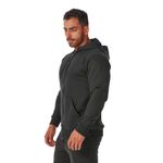 Moletom Masculino Preto com Zíper e Bolso Canguru 