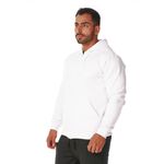 Moletom Masculino Branco com Zíper e Bolso Canguru 