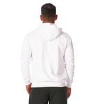 Moletom Masculino Branco com Zíper e Bolso Canguru 