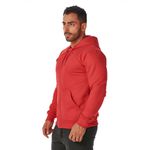 Moletom Masculino Vermelho com Zíper e Bolso Canguru 