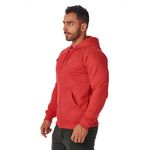 Moletom Masculino Vermelho com Zíper e Bolso Canguru 
