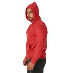 Moletom Masculino Vermelho com Zíper e Bolso Canguru 