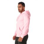 Moletom Masculino Rosa com Zíper e Bolso Canguru 