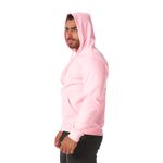 Moletom Masculino Rosa com Zíper e Bolso Canguru 