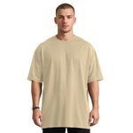 Camiseta Oversized Comum Lisa Elegante Nude