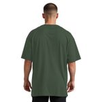 Camiseta Oversized Comum Lisa Elegante Verde Militar