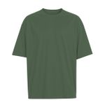 Camiseta Oversized Comum Lisa Elegante Verde Militar
