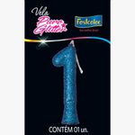 VELA PURO GLITTER AZUL N1 FESTCOLOR