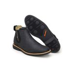 BOTINA ZEBU ANATOMICA MASCULINA EM COURO MUSTANG PRETO - 62030