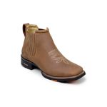 BOTINA ZEBU BICO QUADRADO MASCULINA EM COURO MUSTANG SELA - 57020