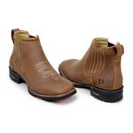 BOTINA ZEBU BICO QUADRADO MASCULINA EM COURO MUSTANG SELA - 57020