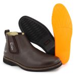 Botina Masculina Alper Anatômica em Couro Flother Café