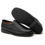 Sapatilha Comfort Masculino em Couro Preto