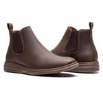 Botina Couro Rústico Café Comfort 