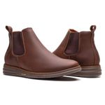 Botina Couro Rústico Pinhão Comfort