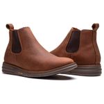 Botina Couro Rústico Castor Comfort