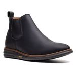 Botina Couro Rústico Preta Comfort