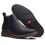 Botina Couro Rústico Preta Comfort