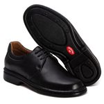 Sapato Comfort Masculino Em Couro Preto 