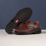 Sapato Comfort Masculino em Couro Café