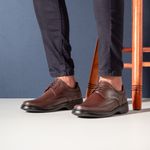 Sapato Comfort Masculino em Couro Café
