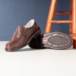 Sapato Comfort Masculino em Couro Café