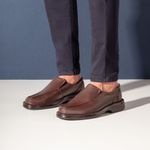 Sapato Comfort Masculino em Couro Café