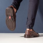 Sapato Comfort Masculino em Couro Café