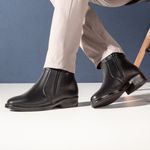 Botina Couro de Carneiro Preto Comfort 