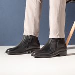 Botina Couro de Carneiro Preto Comfort 