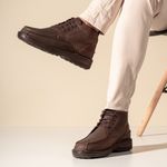Bota Comfort Masculino em Couro Rústico Pinhão