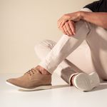 Sapatênis Masculino Couro Areia Comfort 