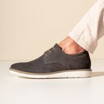 Sapatênis Masculino Couro Grafite Comfort 
