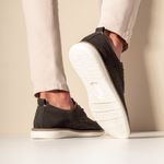 Sapatênis Masculino Couro Grafite Comfort 