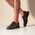 Sandália Comfort Masculino em Couro Café