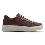 Tênis Couro Masculino Comfort Café