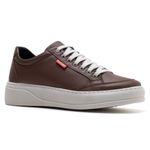 Tênis Couro Masculino Comfort Café