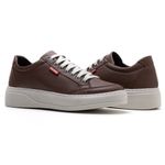 Tênis Couro Masculino Comfort Café