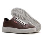 Tênis Couro Masculino Comfort Café