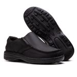 Sapato Comfort Masculino em Couro Rústico Preto