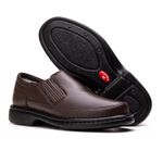 Sapato Comfort Masculino em Couro Café