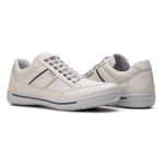 Sapatênis Masculino Couro Gelo/Azul Comfort 